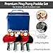 Ping Pong Paddle Set of 4 Paddles and 8 Balls by Scandi Spin, Blue Portable Case for Storage, Table Tennis Rackets with Ergonomic Flared Handle, Outdoor and Indoor Play, Suitable for Kids and Adults