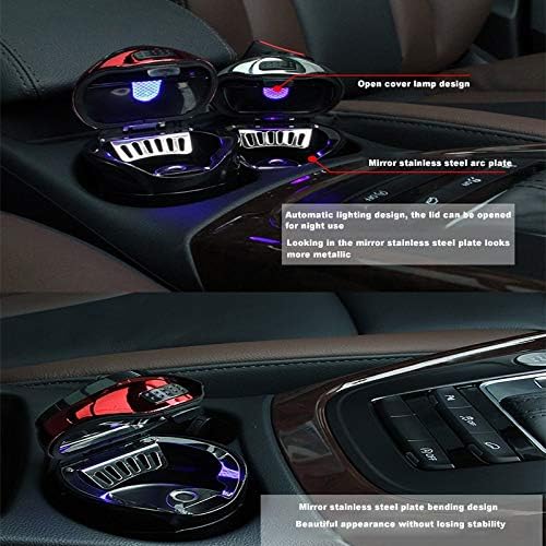 直送商品短納期 のjia Xing 車の灰皿 クリエイティブ 取り外し可能な車の灰皿が点灯してledライト灰皿簡単にクリーン自動車用品カーインテリアすることができます 携帯灰皿 Color C 交換無料高評価 の