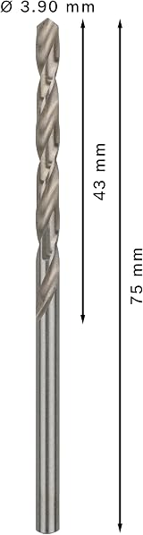 Bosch 10x PRO Metal HSS-G Twist Drill Bit Ø3.90mm Pack of 10 view 3