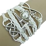 Bessky Women's Leather Charm Bracelet