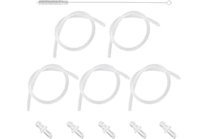 5pcs Milk Tubes Hoses, with 5 Connectors 1 Brush Silicone Milk Tube Hoses Replacement Pipe Set Compatible with Jura GIGA 6 10