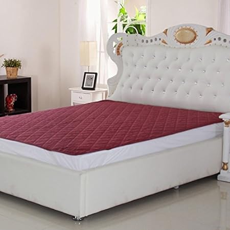 Signature Double Bed Waterproof and Dust Proof Mattress Protector (72X78-inch, Maroon)