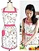 New Kitchen Women Floral Printed Pocket Fashion Kitchen Cooking Apron with Adjustable Neck Strap & Waist Ties