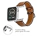 iBazal Compatible with Apple Watch Band 42mm 44mm 45mm 49mm Genuine Leather Strap Replacement for iWatch Apple Watch Series Ultra 8 7 6 5 4 3 2 1 SE Women Men - Classic Brown 42/44/45/49