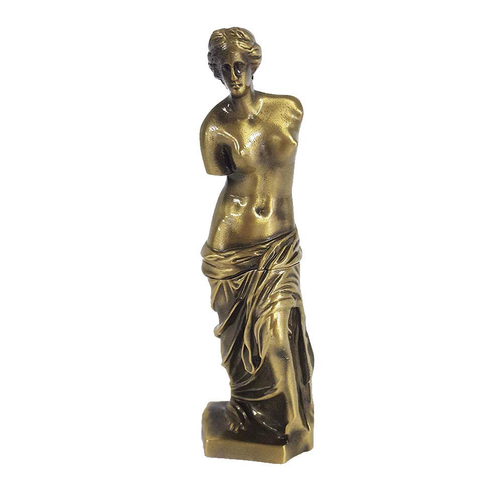 SUPERPOWER® Vintage Bronze 7.5 Inch Venus de Milo Model Metal Statue, Greek Roman Mythology Goddess of Love Sculpture Collectible Figurines Crafts Desktop Decoration Souvenir