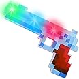 ArtCreativity 10 Inch Light Up Pixel Pistol Toy with Flashing LEDs - Cool Retro Pixelated Plastic Pistol - Video Game Party Supplies, Pretend Play - Toy Guns for Boys 4-6 - Batteries Included
