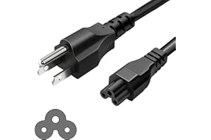 HYTEK Power Cord (1.5m/5ft, 1-Pack) 3 Prong (NEMA 5-15P to IEC-60320 IEC320 C5) 10A 125V 18AWG, Replacement Power Cord for Ch