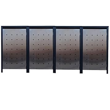 Bbt Premium Mulltonnenboxen Fur 4 Tonnen Je 120 Liter Grau