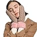 ZORJAR Cable Stripe Thick Plush Knit Winter Warm Mitten Hand Warmer(Light Blush)