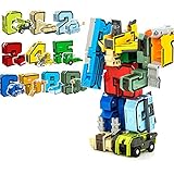 Moonio Numbers Transform Robots Toy Playset from 10 Pieces Combinate to A Big Early Learning Robot Gift for Boy (0-9 Numbers Robot)