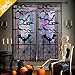 AerWo Halloween Curtains, 2PCS Spider Web Bats Curtains, Black Lace Door Curtain Panel Decor for Halloween Window Decorations, 40 x 84 Inch