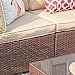 Patiorama 2-Piece Patio Armless Chair, Outdoor Loveseat, All-Weather Wicker Sectional Sofa Chair, Additional Chair for Furniture Set, Brown Rattan Beige Cushion for Garden Pool Porch