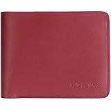 FLYHAWK Genuine Leather RFID Blocking Wallets Mens Biford Wallet (ONE SIZE, RED)