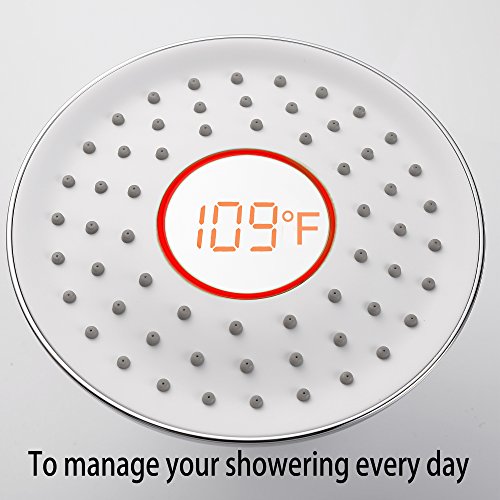 YOO.MEE Magic Rain Shower Heads with LED Mirror Display Water Gallon