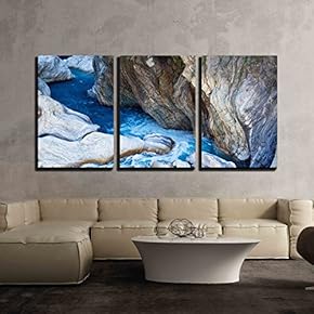 3 Piece Canvas Wall Art - Taiwan Taroko National Park Beautiful Scenery - Modern Home Art Stretched and Framed Ready to Hang - 16"x24"x3 Panels