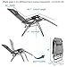 Bonnlo Oversized Zero Gravity Chair, Outdoor Patio Lounge Chair, Adjustable Folding Office Reclining Chairs with Cup Holder and Headrest for Beach Garden