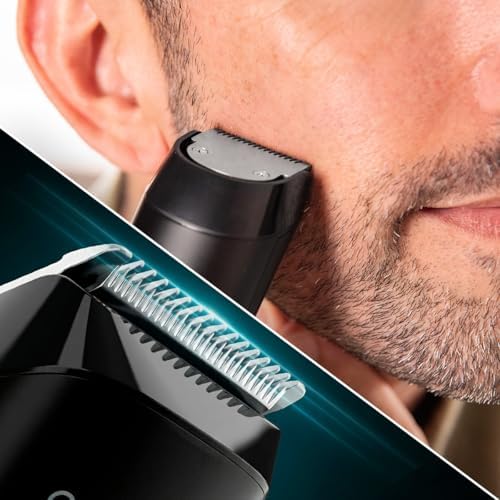 Haarschneider PrecisionCare Barber Elite. Edelstahl-Klingen, Einstellrad, 120 Min Akku, IPX6, Kabel & Akku, Display Mit Öl-Reminder, 2 Verstellkämme 1–16 mm, Schnellladung Für Saubere Schnitte