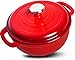 Enameled Cast Iron Dutch Oven – Red Color with Lid, 3.2-quart - by Utopia Kitchen