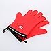 SBDW Heat Resistant BBQ Cooking Gloves & Oven Mitts. Insulated Silicone With Protective Lining. Versatile & Waterproof For BBQ Grill, Oven, Fire Pit, Campfire & Smoking - 3 Colors (Red)