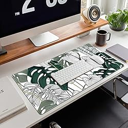 Desk Mat Green Plant Leaf Large Mouse Pad Desk Pad