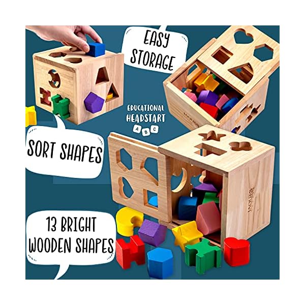 Jaques-of-London-Shape-Sorting-Cube-Shape-Sorter-Perfect-Wooden-Toys-for-1-2-3-Year-Olds-Montessori-Toddler-Toys-Since-1795 Jaques of London Wooden Shape Sorter Activity Cube for Toddlers | Wooden Baby Toys | Montessori Toys for 1 2 3 Year Olds