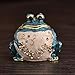 MICG Handmade Blue Fat Frog Trinket Box Wedding Ring Holder Animal Figurine Collectible Table Centerpiece Christmas Gift for Girl