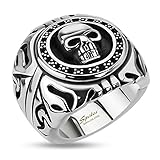 STR-0156 Stainless Steel Skull Shield Wide Cast Ring (11)