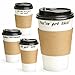 DISPOSABLE 16 ounce COFFEE PAPER HOT CUPS -set of 100, Lids, Cardboard Sleeves, To-Go Coffee Cups- hot or cold travel drink mug for Coffee, Tea and Hot Chocolate - Cuppa Motivation (variety 1)
