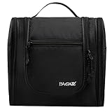 Bagail Men & Women Toiletry Bag For Makeup, Cosmetic, Shaving, Travel Accessories, Personal Items -Hotel, Car, Home, Bathroom, Airplane Hanging Toiletries Kit Makeup Organizer Black