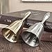 Metal Tea Hand Bell, Christmas Jingle Bell Gold Plated Hand hold Loud Call Service Bell Alarm (Gold)