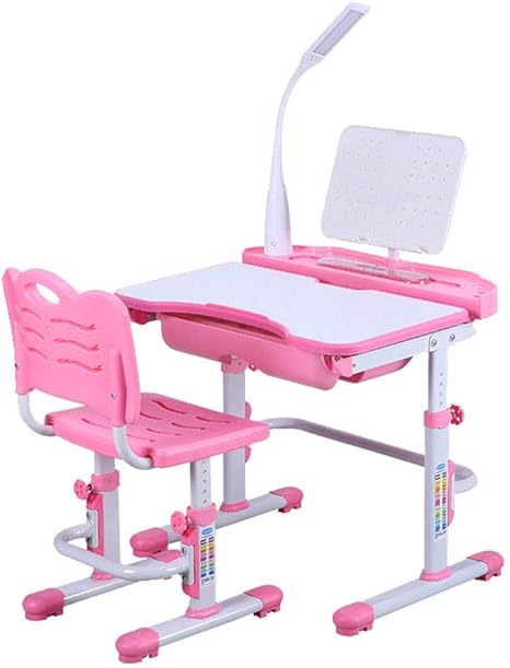 Shioucy Tisch Stuhlsets Kinderschreibtisch Schreibtisch Und Stuhl Hohenverstellbar Stuhl Set Bucherregal Kinder Schreibtisch Mit Stuhlen Schublade Led Lampe Farbe Rosa Amazon De Kuche Haushalt