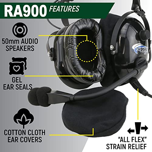 Rugged Air RA900 General Aviation Instructor Pilot Headset Features