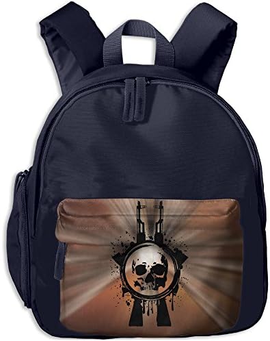 QiOrchid Gun Skull Pattern School Bag Kids Backpack Children Book Bag