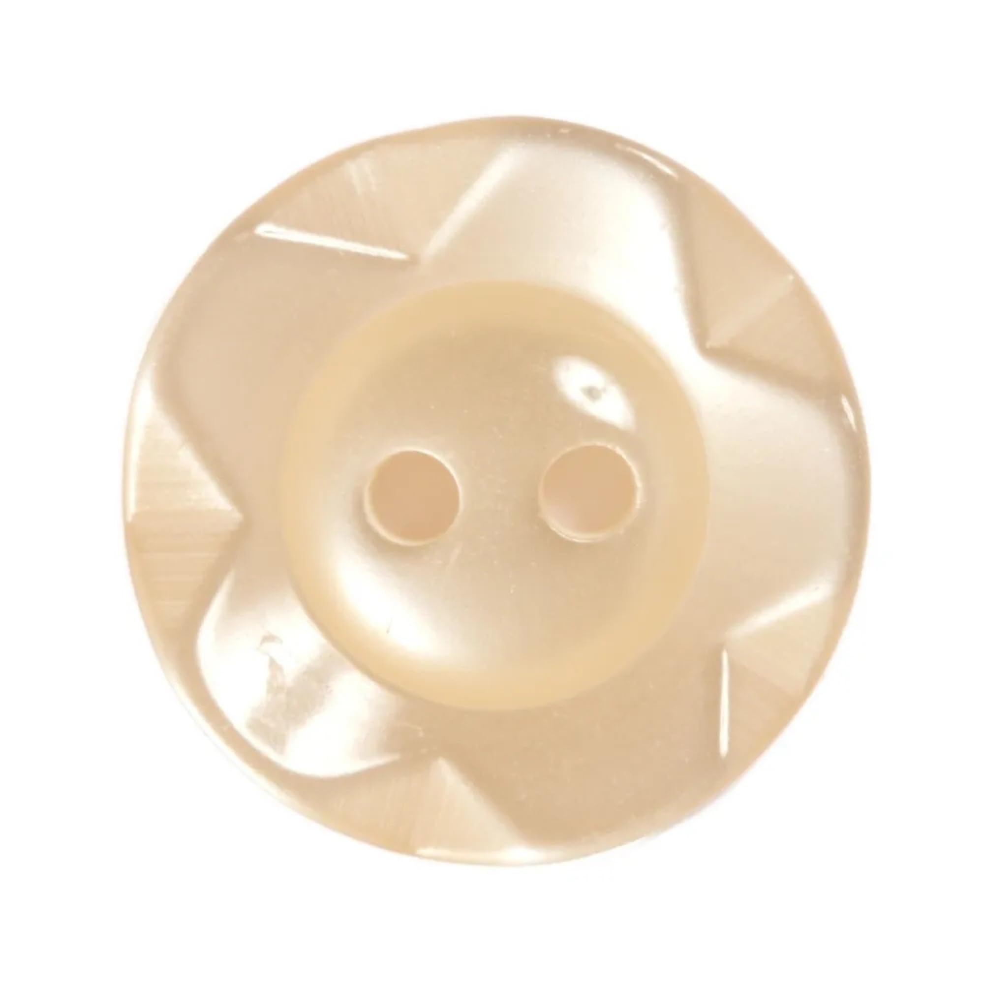 Fruit Gum Baby Buttons, 2 Hole Dished Polyester Buttons, Cream 16mm (26L) - 10 Buttons per Pack, Ideal for Baby Clothing, Crafts, and DIY Projects