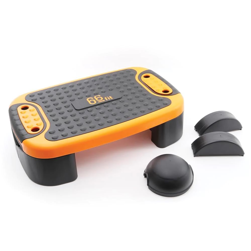 66fit Multi Function Step Board - Balance Wobble Rocker Stretch Aerobic Stepper, Black