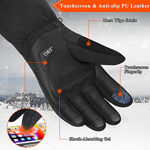 image for KNGUVTH KNGVUTH Ski Gloves, Mens Winter Gloves Waterproof Touch Screen