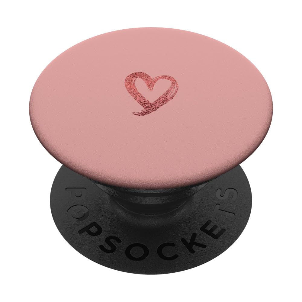 Red Minimalist Heart Rose PopSockets Adhesive PopGrip