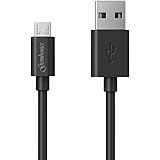 Gembonics Premium Micro USB to USB Cable High Speed USB 2.0 A Male to Micro B for Portable Charger, Power Bank, Smartphones, Tablets - (Black) 1 Feet