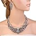 EVER FAITH Women's Austrian Crystal Flower Cluster Teardrop Necklace Earrings Set Black Silver-Tone