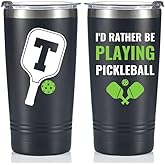 Onebttl Personalized Pickleball Gifts, Pickleball Accessories, Initial Birthday Gifts, Insulated 20oz Stainless Steel Travel Tumbler with Straw and Lid (Initial T)