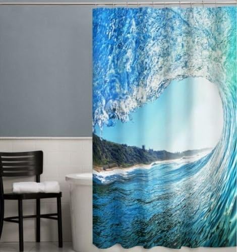 Amazon Com May Big Wave Surf S Up Beach Scene Bright Shower