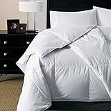 Luxury Light Weight Hypoallergenic 600 Fill Power White Goose Down Comforter - Perfect For Summer - Warm Weight Level (Queen 90" x 90")
