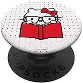 Hello Kitty Nerd Glasses Book Studying PopSockets Adhesive PopGrip