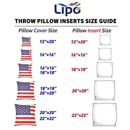 pillow insert size guide