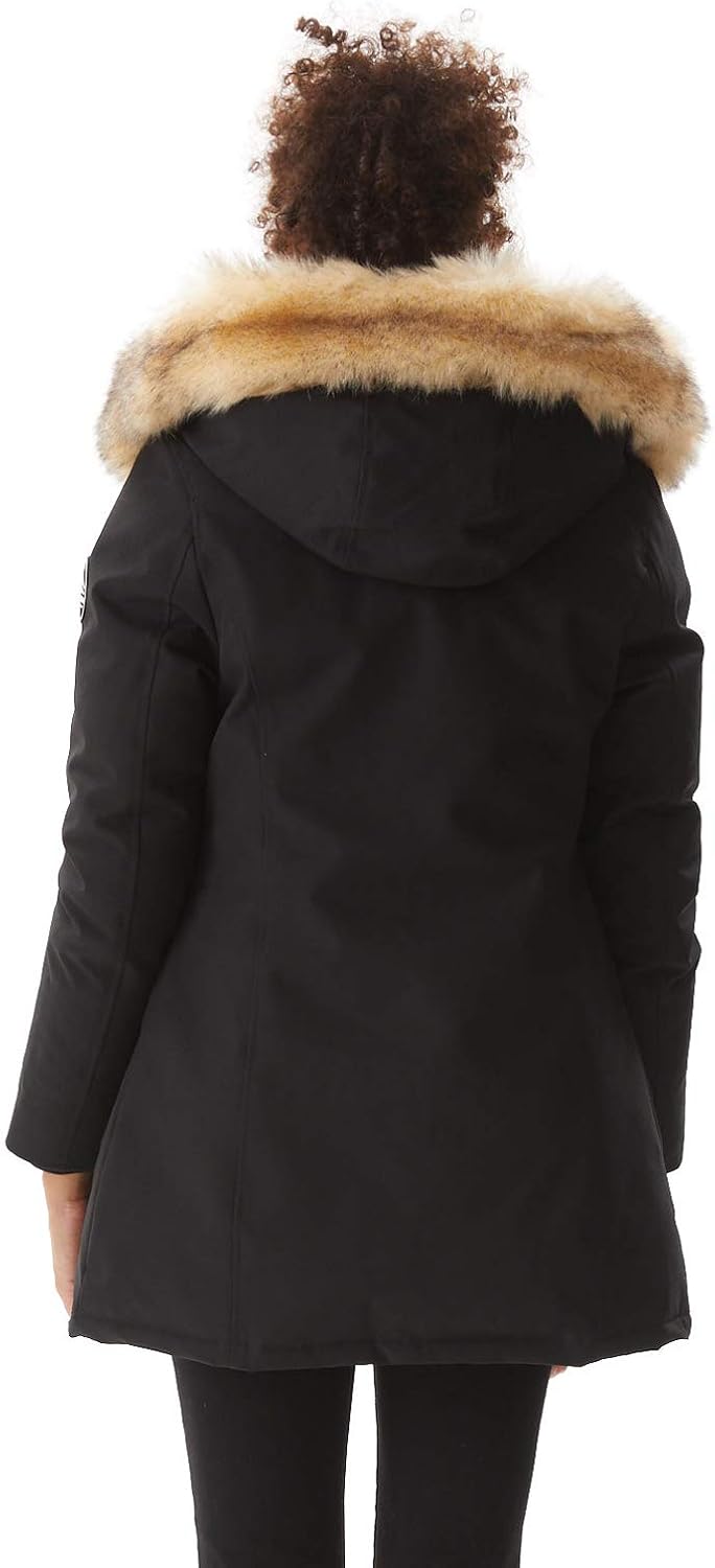 Molemsx Women's Thickened Down Jacket Warm Parka Down Coat with Fur Hood Puffer Jacket: Clothing