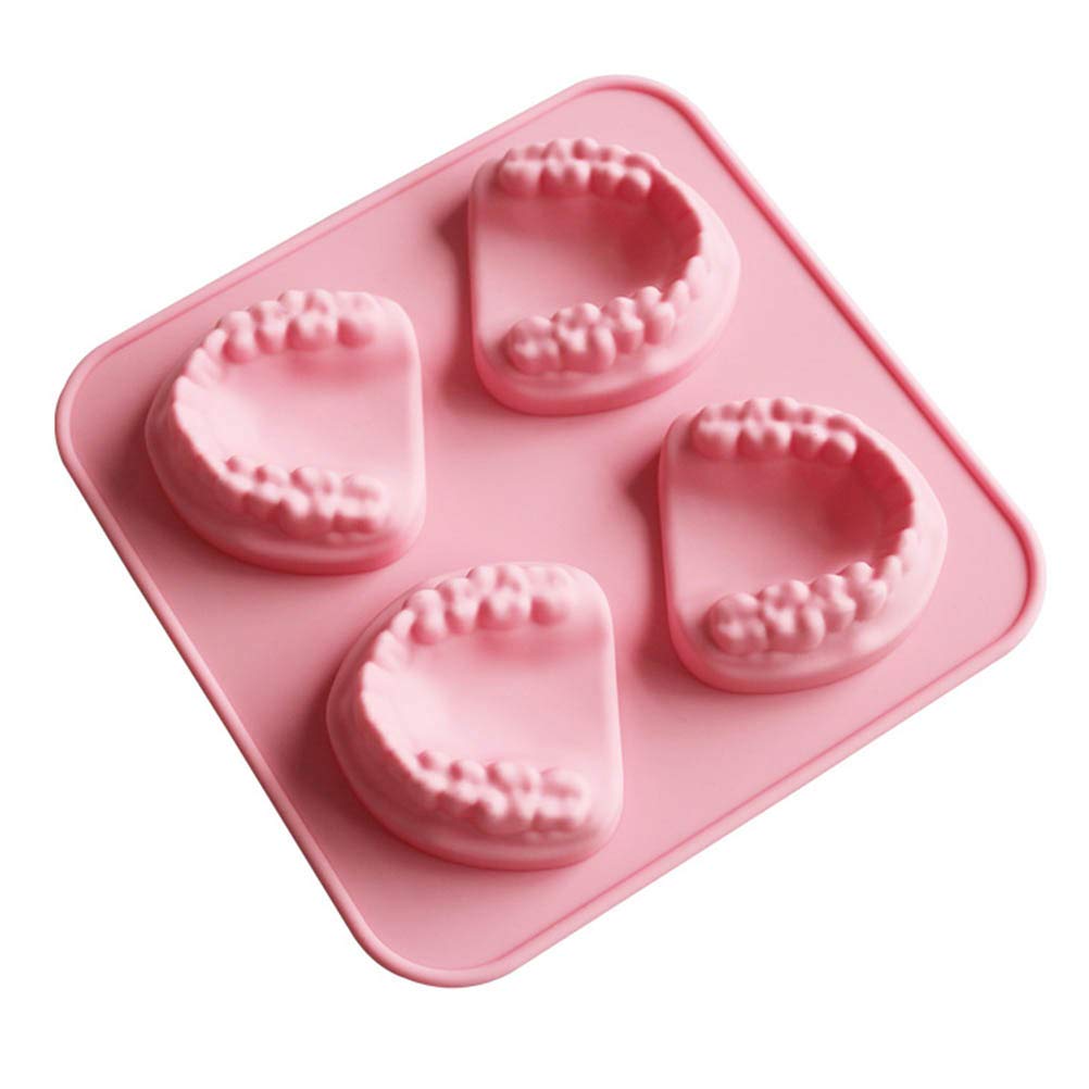 Chiyyak Silicone Ice Cube Tray, Tooth-Shaped, 4 Pieces, Fun