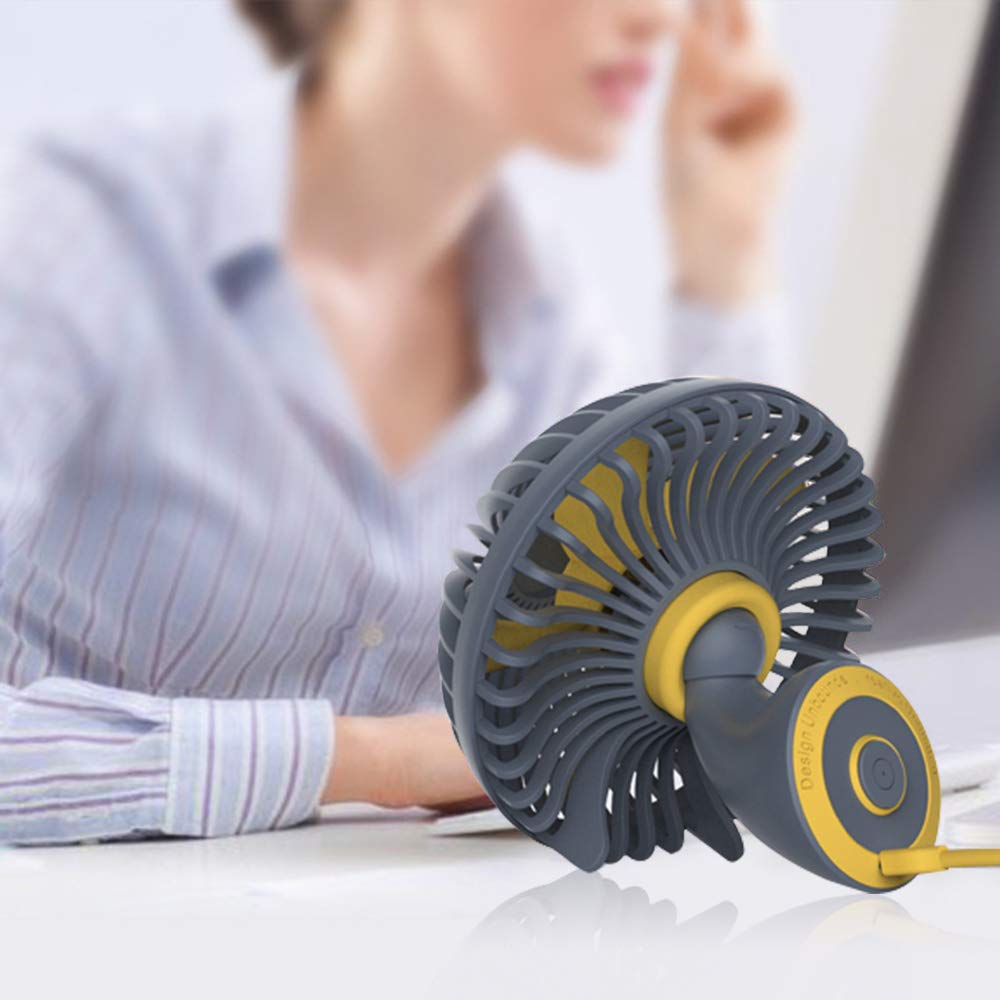 LBTbate Mini Desk Fan, Portable USB Fan Office&Desktop, Small Personal Cooling Fan, Mushroom Design Fan Table Desktop Electric Fan for Office Home Outdoor (Gray)