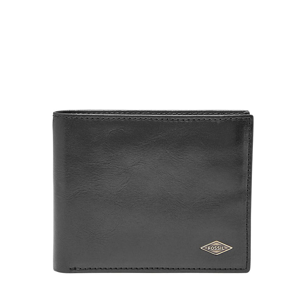 Fossil Wallet for Men Ryan, Leather Bifold black 10.8 cm L x 1.91 cm W x 8.89 cm H ML3729001