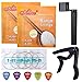 Banjo Strings, Yoklili 2 Sets of 5-String Plated Steel Banjo Strings Set, Light, 09-20, Bonus 5 Matte Nylon Standard Picks, String Winder and Capo included