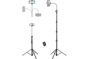 VICTIV Phone Tripod, 81" Tall Cell Phone Tripod with Remote, Gooseneck Phone Tripod Stand with Phone Holder, Adjustable Tripod for iPhone Android, Overhead Tripod Stand for Video Recording Vlog Fitness